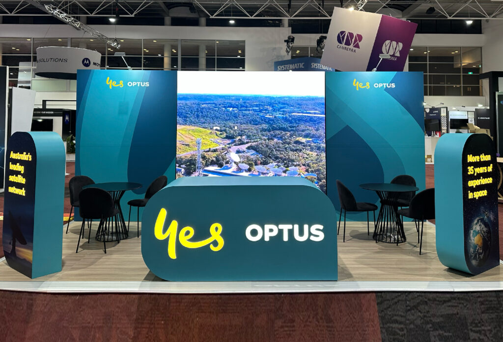 Optus conference booth by Popology