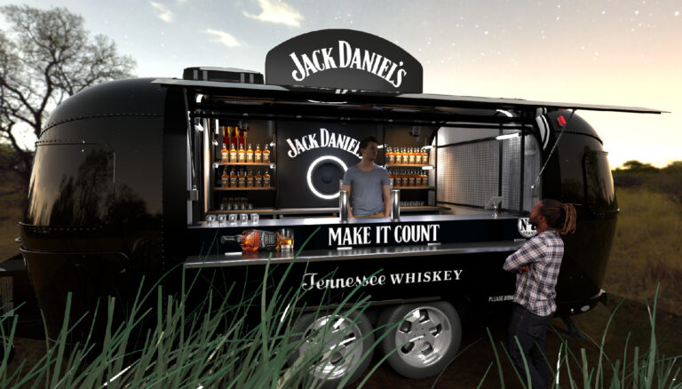Jack Daniel's Airstream render designed by Popology